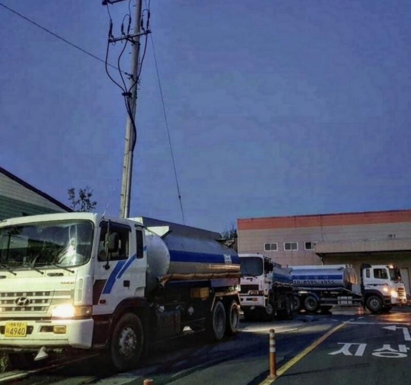 새벽 OK살수 차량 3대 출동 대기